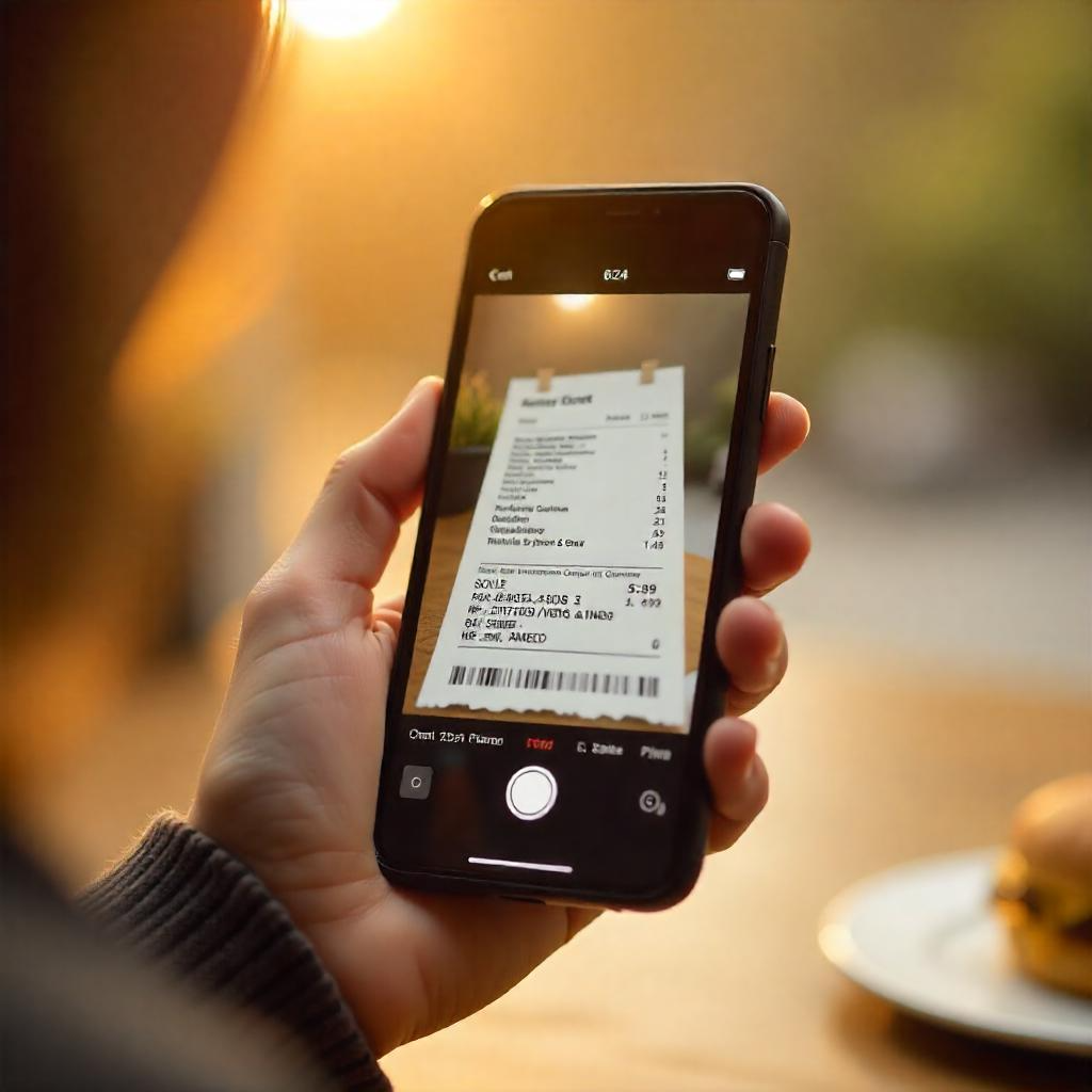 SnapSpend app scanning a receipt on mobile